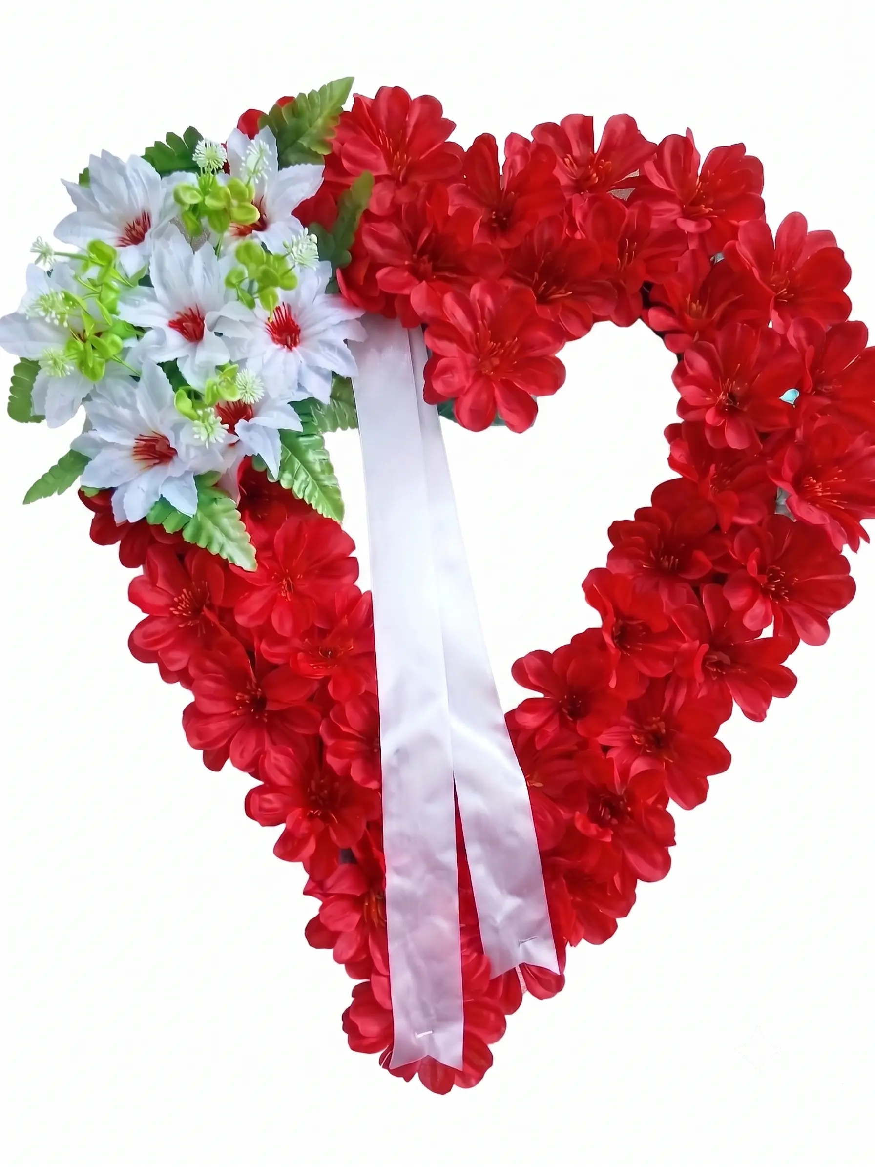 Corazón Grande Rojo con Blanco