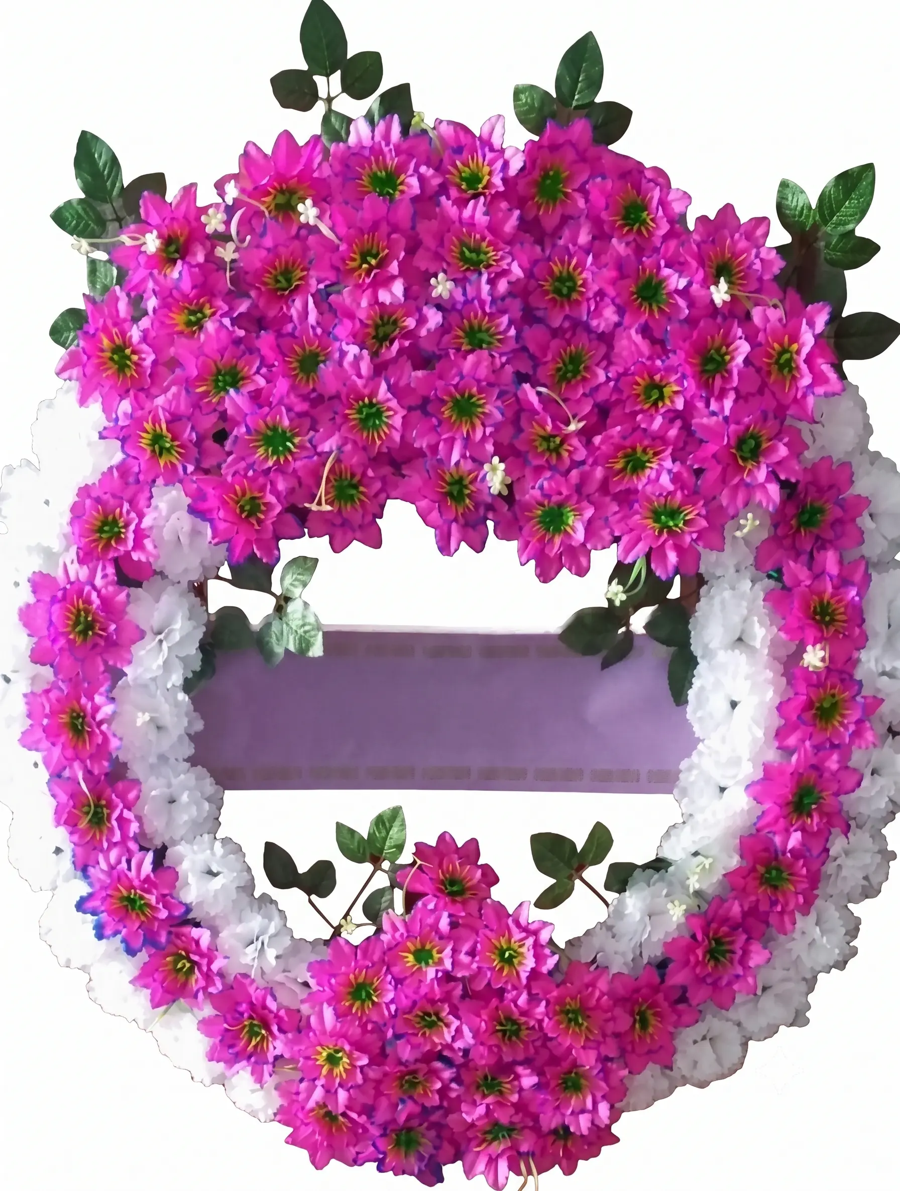 Corona fucsia y blanco Numero 80